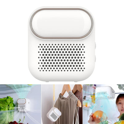 Mini Fridge Deodorizer Rechargeable Air Purifier for Refrigerator Wardrobe White