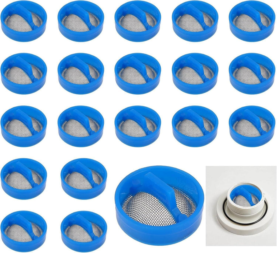 Washing Machine Inlet Filter Set 20PCS Water Valve Strainer Replaent Blue