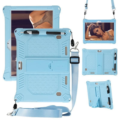 10.1-inch Android tablet protective case silicone tablet protective case light blue