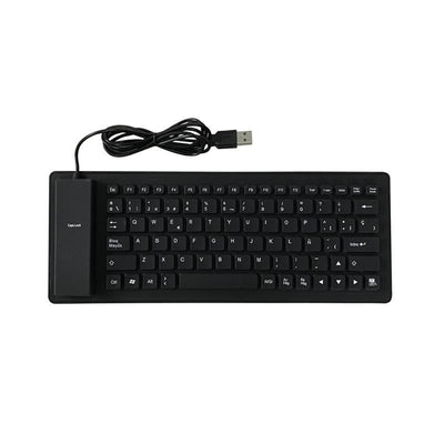 84 Key Spanish USB Wired Foldable Silicone Keyboard Waterproof for PC Laptop