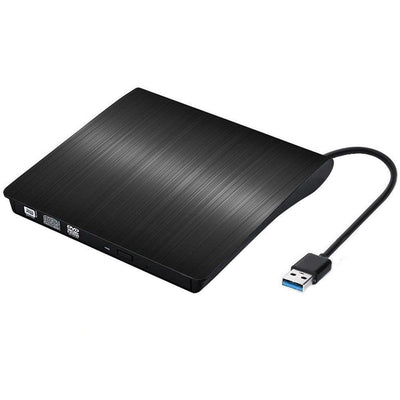 External CD Drive USB 3.0 Slim DVD Burner High Speed Data Transfer for Laptop Desktop Black