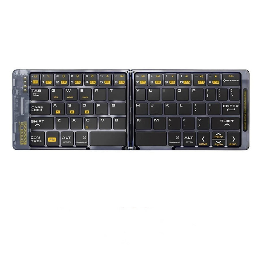 Foldable Keyboard F69 Transparent Bluetooth Keyboard Triple Device Connection