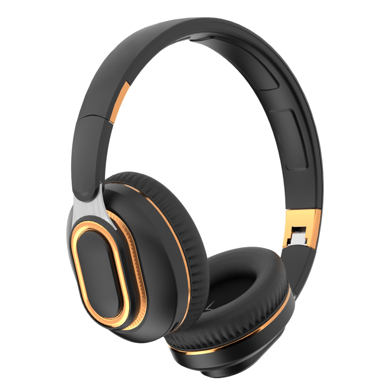 H7 Foldable Bluetooth Stereo Headphones Subwoofer Support TF Card Type-C Charging Wireless Earphones - Black