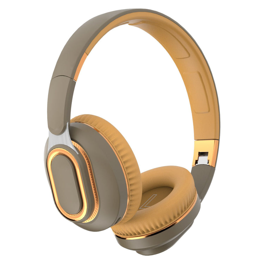 H7 Foldable Bluetooth Stereo Headphones Subwoofer Support TF Card Type-C Charging Wireless Earphones - Brownish-Green