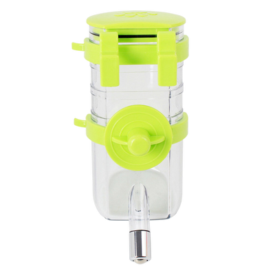 Hanging Pet Water Bottle 350ML Cage Mounted Feeder with Steel Ball Nozzle - Green