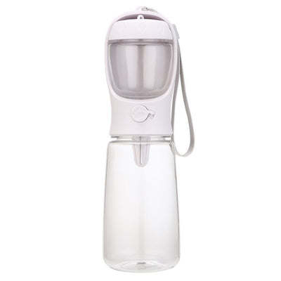 2-in-1 Dog Water and Food Cup for Outdoor Use Portable Detachable 550ML Water Food Cup White