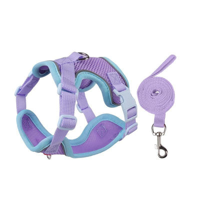 Cat Harness Leash Set, Escape-Proof Reflective Air Mesh Vest for Cats Dogs Walking - L