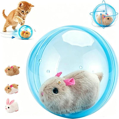 Electric Rolling Simulation Plush Toy For Cat Hamster Rabbit Interactive Pet Play Ball