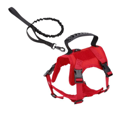 Escape Proof Cat Harness & Leash Set Adjustable Mesh Vest with Handle for Outdoor Walking - Red