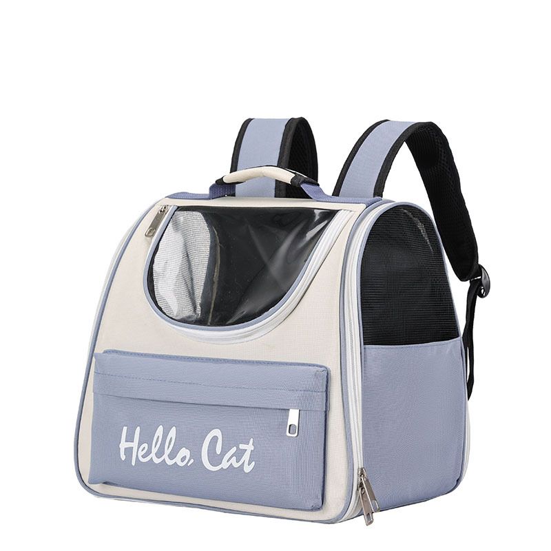 Pet Carrier Backpack Breathable Large ty Cat Travel Bag Blue