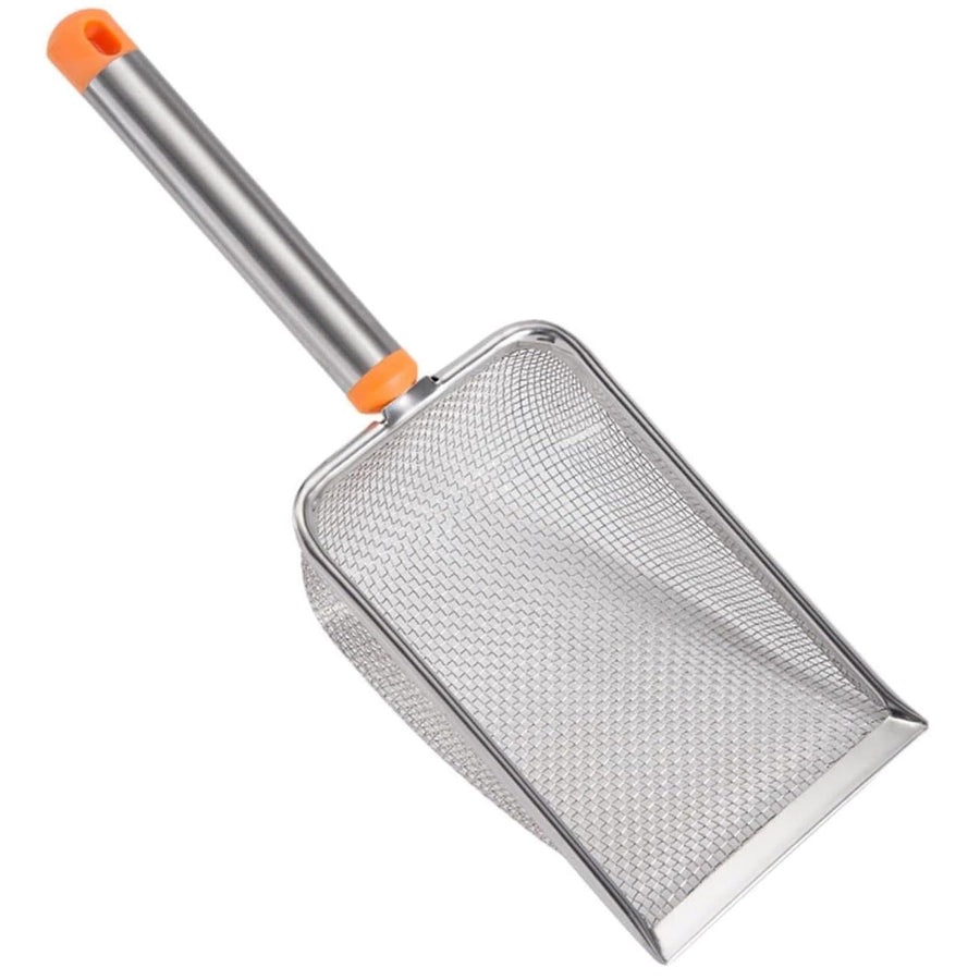 Stainless Steel Cat Litter Scoop Fine Mesh 2mm Sifter Heavy Duty Scooper Orange