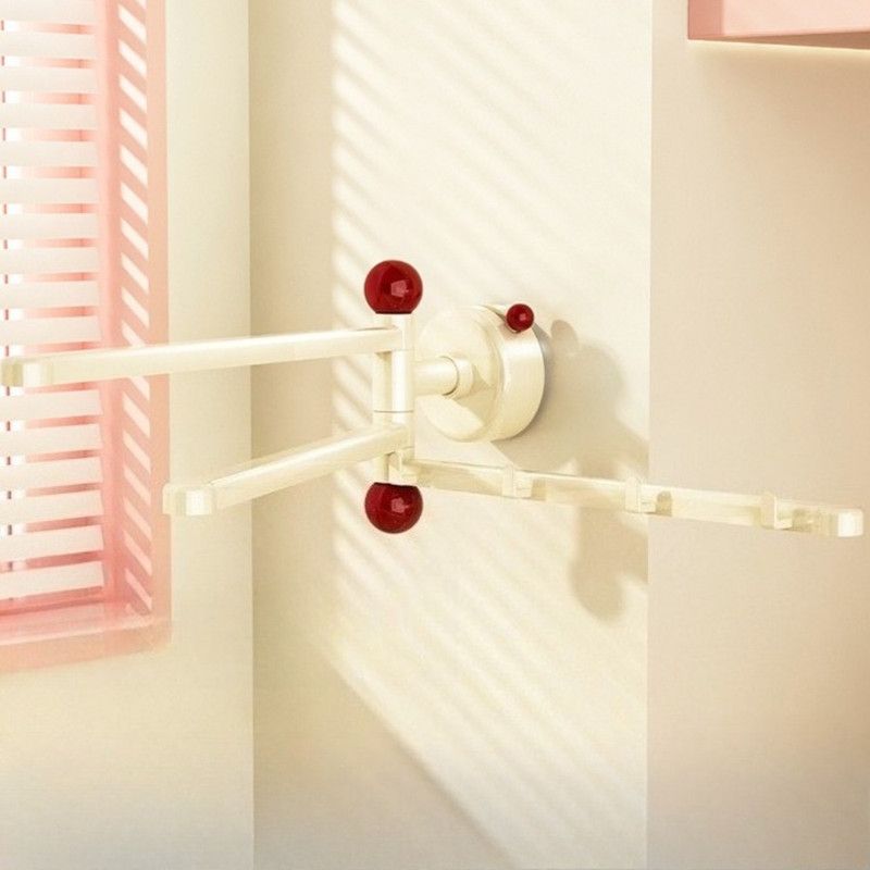Suction-Mounted Rotatable Towel Rack, Multi-Foldable Kitchen Dishcloth Holder, Multi-Purpose Bathroom Storage Hanger—Beige