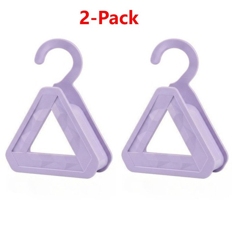 2-Pack Triangular No-Mark Bag Storage Hooks, Multi-Purpose Anti-Crease Hanger for Handbags, Scarves, and Ties—Purple