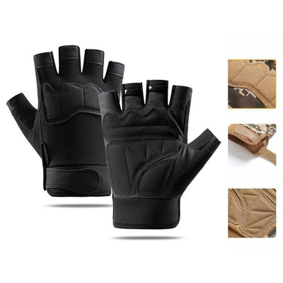 Size XXL - Black - EVA Protective Tactical Gloves, 1 Pair, Anti-Slip Shock-Absorbing Sports Gloves for Cycling and Workouts