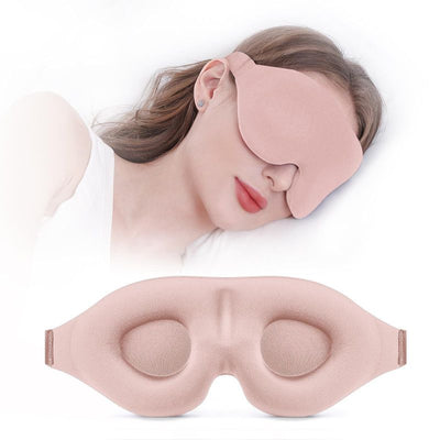 3D Deepened Sleep Eye Mask, Integrated Nose Wing, Full Light-Blocking, Breathable Eye Cover for Naps and Travel—Pink