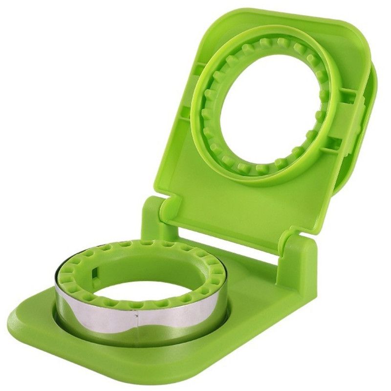 Spring-Assisted Pocket Sandwich Maker, 2-in-1 Stainless Steel Toast Cutter & Sealer for Breakfast—Green