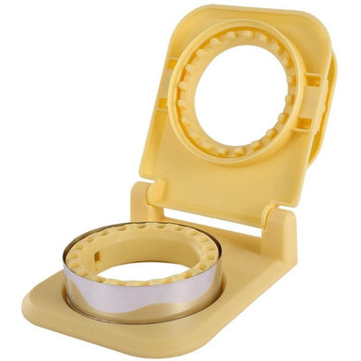 Spring-Assisted Pocket Sandwich Maker, 2-in-1 Stainless Steel Toast Cutter & Sealer for Breakfast—Yellow