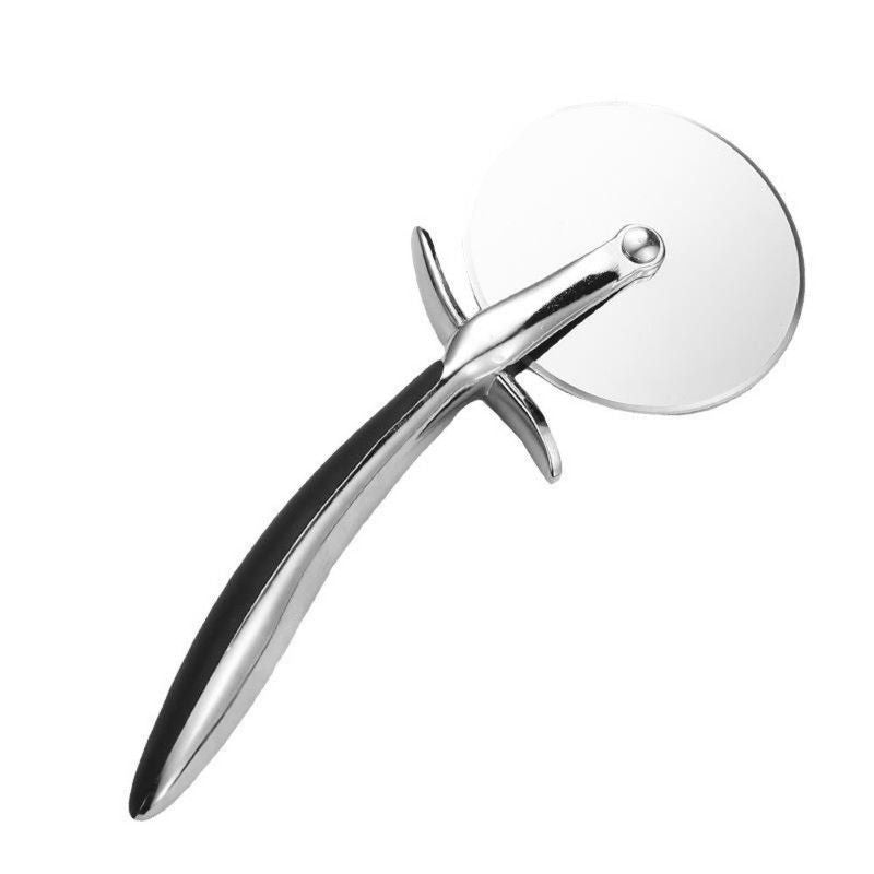 Zinc Alloy Anti-Slip Handle Pizza Cutter Wheel, Large Stainless Steel Blade for Baking Pizza Bread Slicing