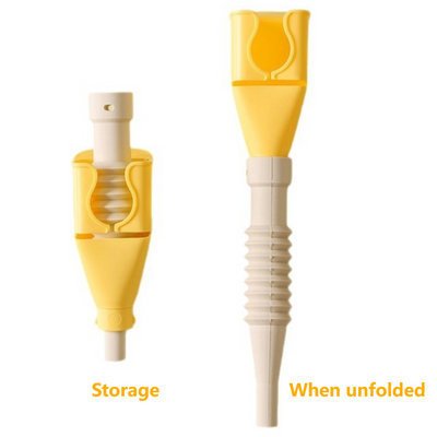 Bendable Silicone Long Oil Funnel, Clip-On Universal Oil Dispenser, Multi-Purpose Kitchen Transfer Funnel—Yellow