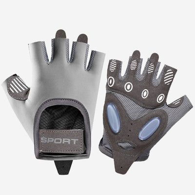 Gray - Size S - Women's Ice Silk Half-Finger Fitness Gloves, Silicone Shock-Absorbing, Anti-Slip, Breathable Sports Gloves