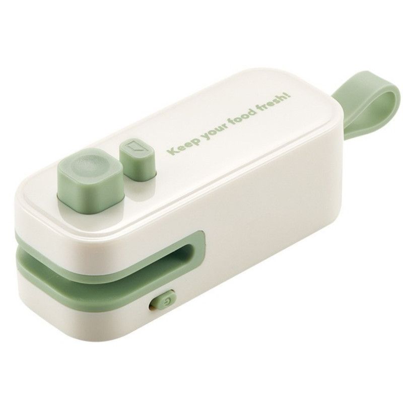 Magnetic Mini Rechargeable Sealer, 2-in-1 Portable Plastic Food Bag Sealing & Cutting Machine—Green