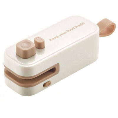 Magnetic Mini Rechargeable Sealer, 2-in-1 Portable Plastic Food Bag Sealing & Cutting Machine—White