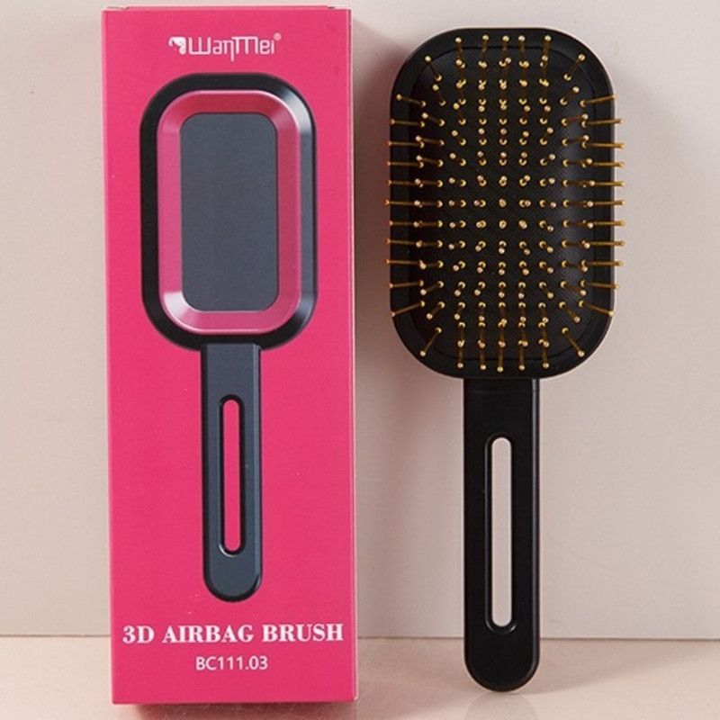 3D Air Cushion Hair Brush, Multi-function Scalp Massage Detangler Comb for Home Hair Styling—Black