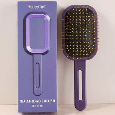 3D Air Cushion Hair Brush, Multi-function Scalp Massage Detangler Comb for Home Hair Styling—Dark Purple