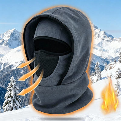 Fleece-Lined Winter Balaclava, Windproof and Breathable Face & Neck Warmer for Cycling and Outdoor Sports - Gray