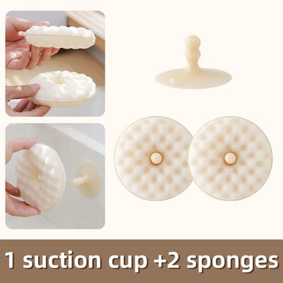 Donut Honeycomb Double Sided Dish Sponge With Suction Cup, Kitchen Cleaning Scrubber Set