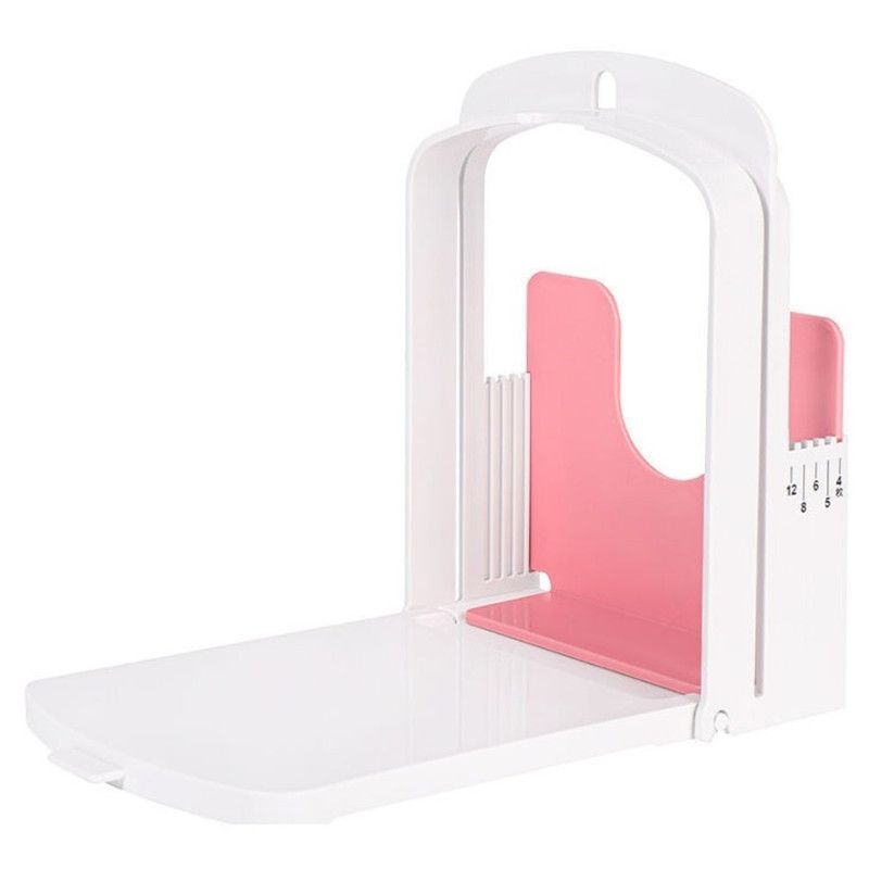 Adjustable-Thickness Bread Slicer, Toast Cutting Rack, DIY Baking Tool for Sandwiches—White