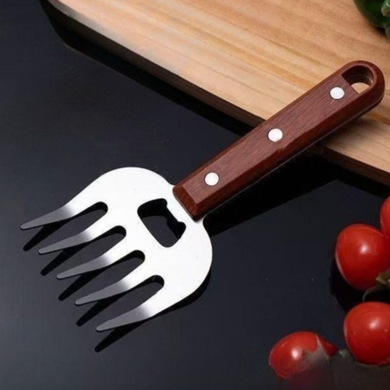 Stainless Steel Hand Guard, Multi-functional Kitchen Food Holder With Bottle Opener For Cutting & BBQ
