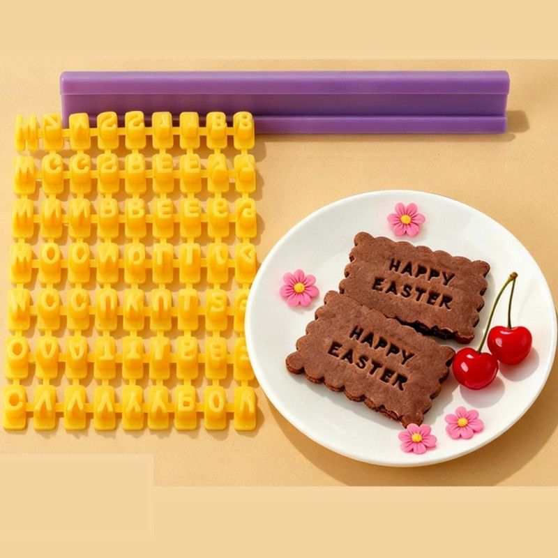 Movable Letter Number Cookie Stamp Mold Set, DIY Cake Baking Printing Tool