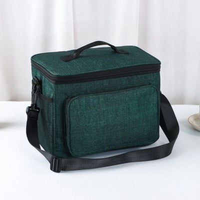 Large Capacity Oxford Cooler Bag, Portable Insulated Lunch Bag for Outdoor Picnics and Office Food Storage—Green