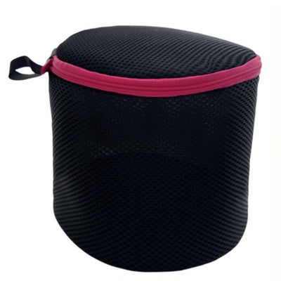 Cylindrical Sandwich Mesh Bra Laundry Bag, Anti-Deformation Underwear Washing Bag — Black