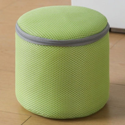 Cylindrical Sandwich Mesh Bra Laundry Bag, Anti-Deformation Underwear Washing Bag — Green