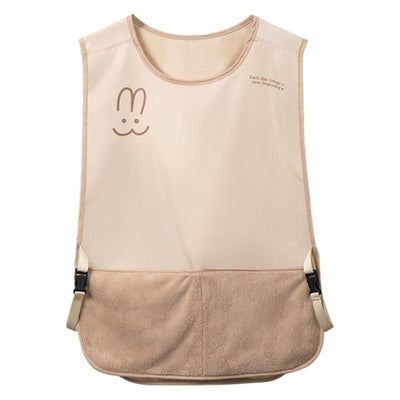 Sleeveless Vest-Style Waterproof and Oil-Resistant Apron, Washable Aprons for Home Kitchens—Beige