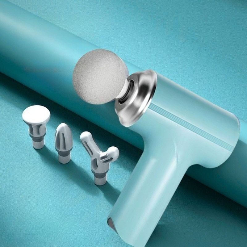 Mini Portable Fascia Gun, 6-Speed Deep Tissue Muscle Massager, Electric Massage Gun for Sports and Home Use—Blue