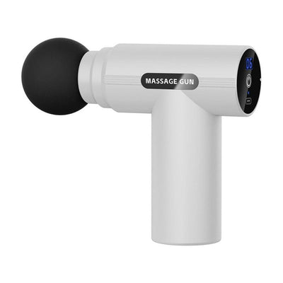 LED Digital Display 6-Speed Mini Fascia Gun, Rechargeable Portable Electric Muscle Massager for Fitness and Neck Relief—White