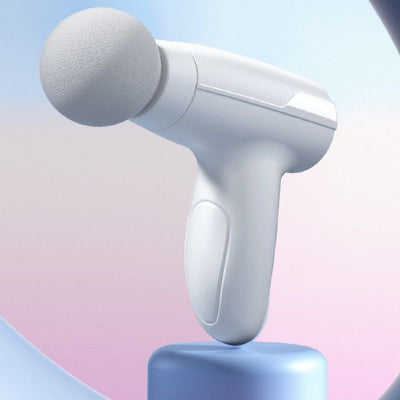 3-Speed Mini Portable Fascia Gun, USB-Rechargeable Low-Noise Muscle Massage Gun for Fitness and Home Use—White