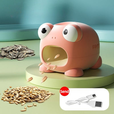 Automatic Sunflower Seed Sheller, USB-Rechargeable Household Seed Remover—Pink