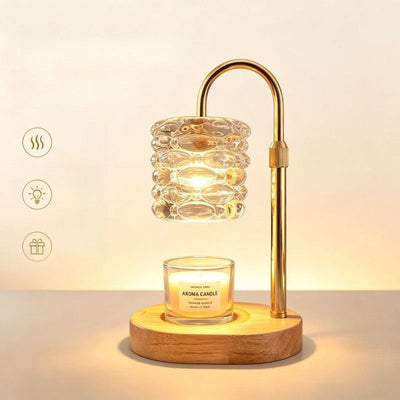 Textured Adjustable Timed Dimmable Candle Warmer Lamp, Aroma Table Lamp, Holiday Gift, No Candle Included