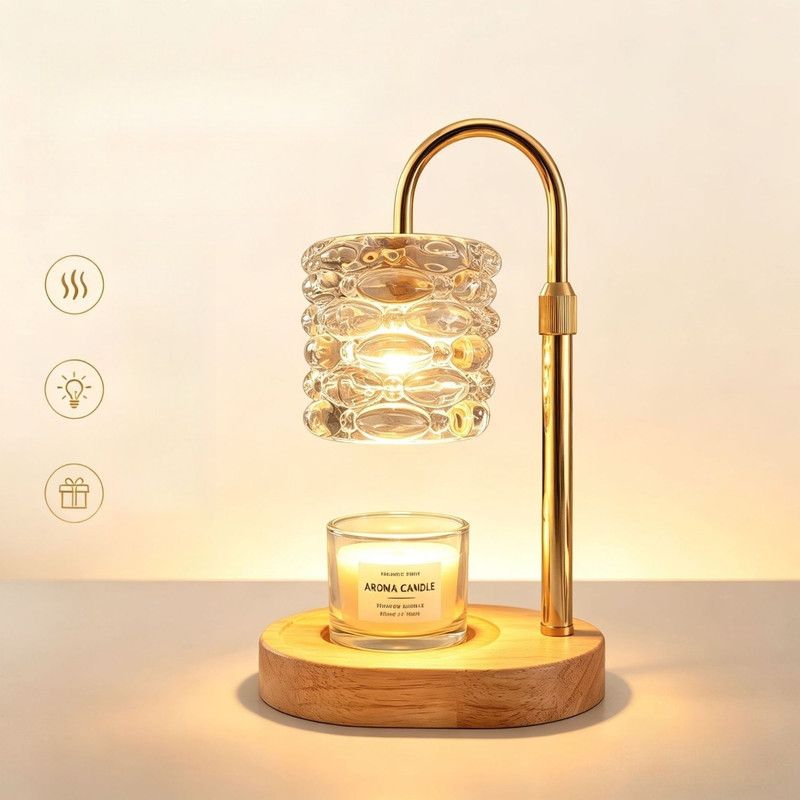 Textured Adjustable Timed Dimmable Candle Warmer Lamp, Aroma Table Lamp, Holiday Gift, No Candle Included
