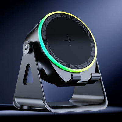 Dual-Mode Magnetic Induction Phone Stand Bluetooth Speaker, Rotatable Multifunctional Desktop Audio Speaker—Black