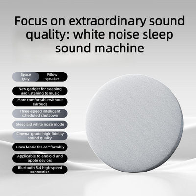Ultra-Thin Bedside Bluetooth Speaker, White Noise Sleep Aid Speaker with 3-Step Timer—Gray