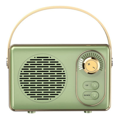 Retro Portable Bluetooth 5.0 Speaker, Mini 360° Surround Stereo Desktop Gift Audio Speaker - Green