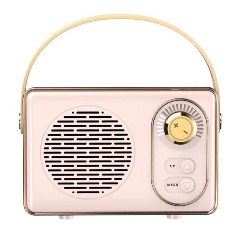 Retro Portable Bluetooth 5.0 Speaker, Mini 360° Surround Stereo Desktop Gift Audio Speaker - Pink