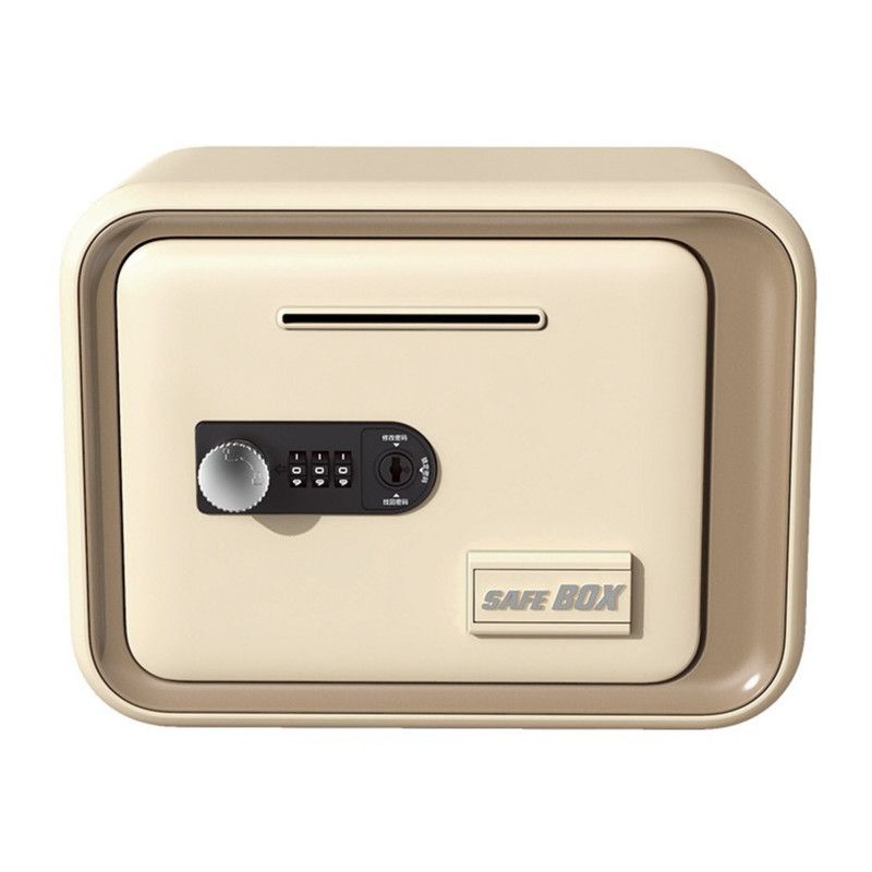 Household Mini Mechanical Safe Box with Coin Slot, Plastic - Gifts for Children, Money-Saving Security Storage Box—Khaki
