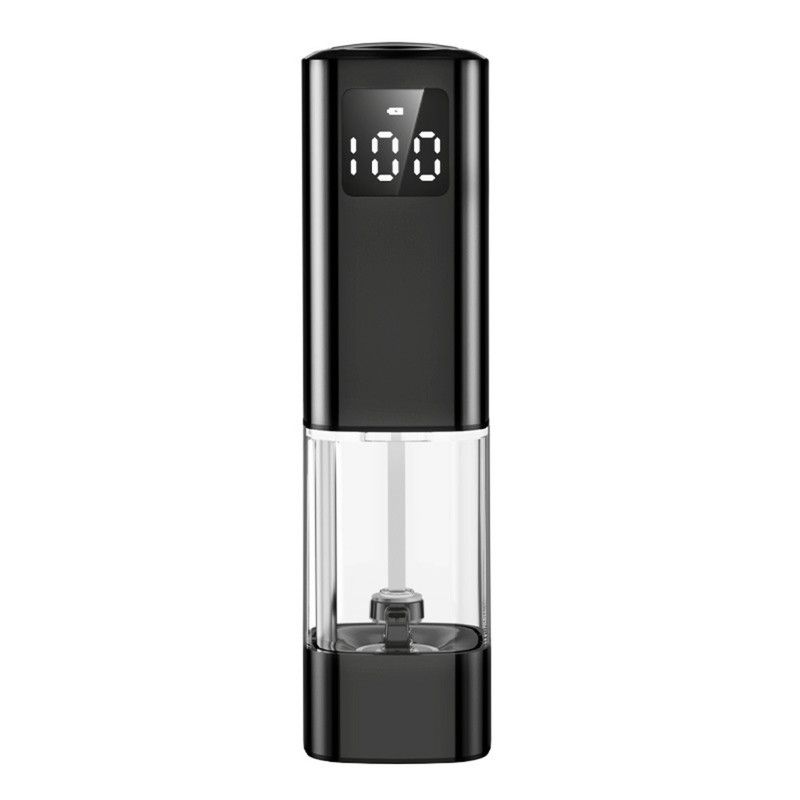 Type-C Rechargeable Electric Pepper Grinder, Digital Power Display Automatic Spice Mill—Black