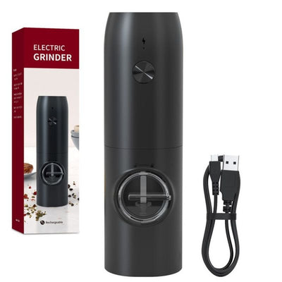 Type-C - Automatic Salt and Pepper Grinder for the Home Kitchen, 5-Level Adjustable Spice Mill with LED Light